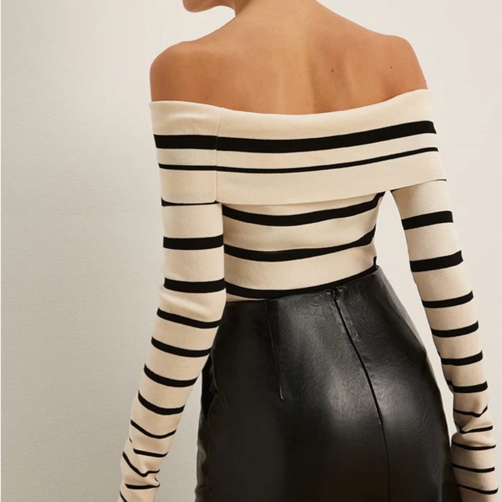 Striped Off-Shoulder Sweater - Picture 3 of 3